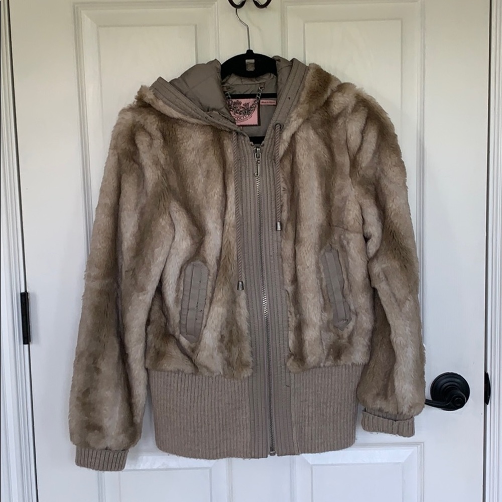 Juicy Couture Hooded Faux Fur Jacket